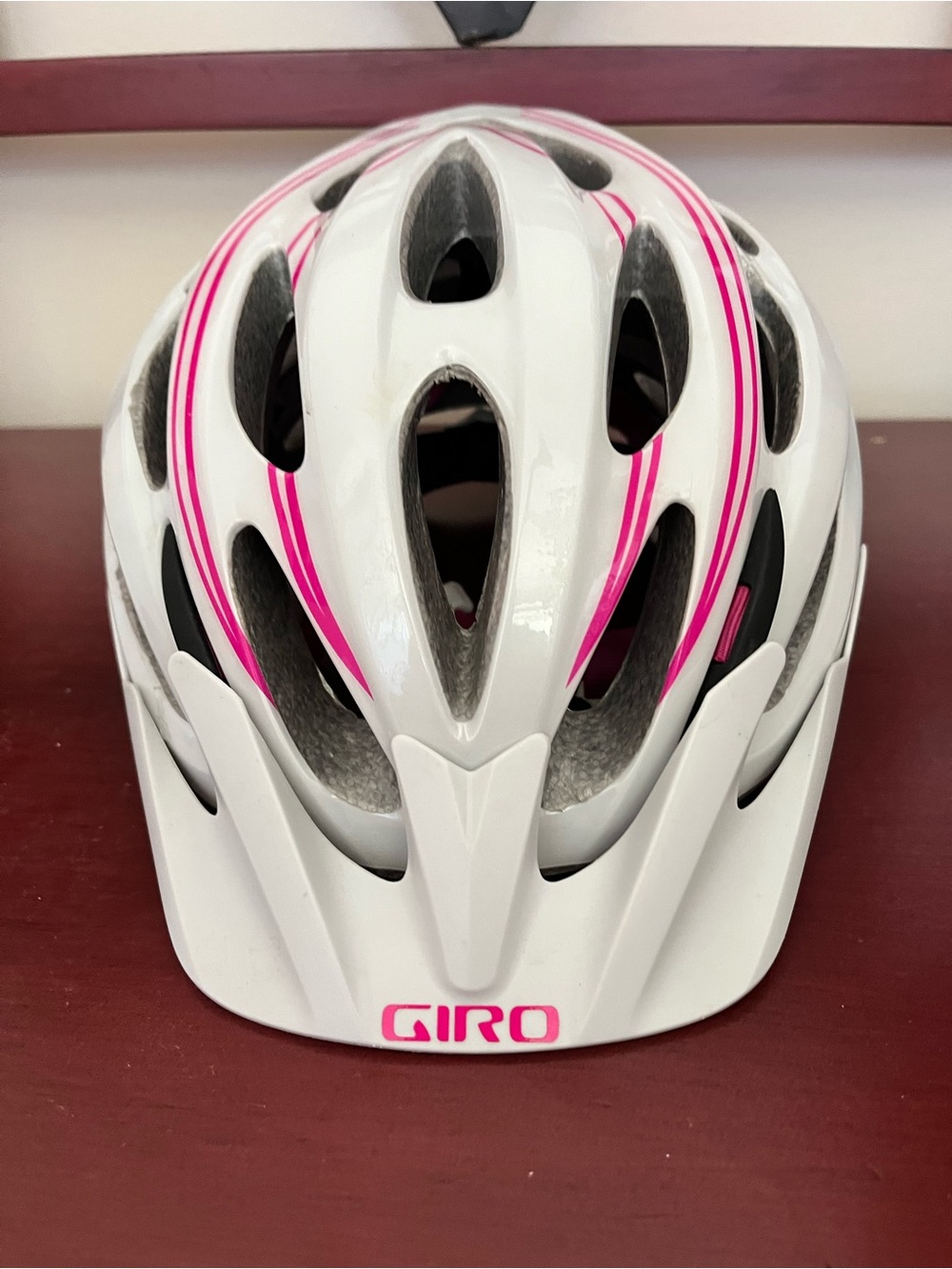 Giro White Helmet with Pink Accents